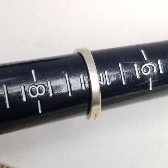 Vintage Sterling Silver Dark Blue Marquise Shape Ring, Size 7 Band, Estate - Picture 7 of 9